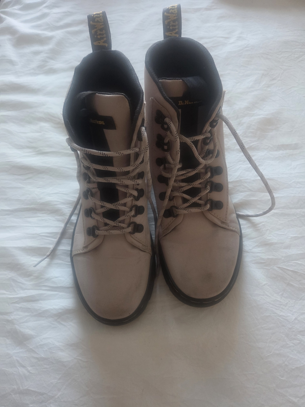 Dr. Martens Beige Lace-Up Ankle Boots